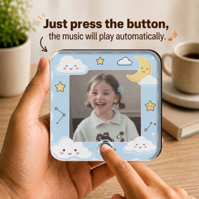 Personalized Birthday Gift for Daughter & Son Customized Musical Fridge Magnet with Photo Music Player Music Box Fridge Magnet Return Gift for Kids